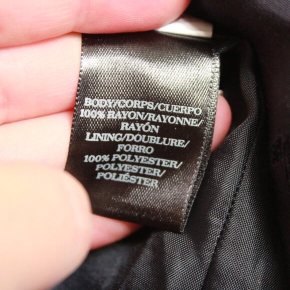 Ann Taylor navy pencil skirt bird print front ruffle size 12 - Picture 5 of 5